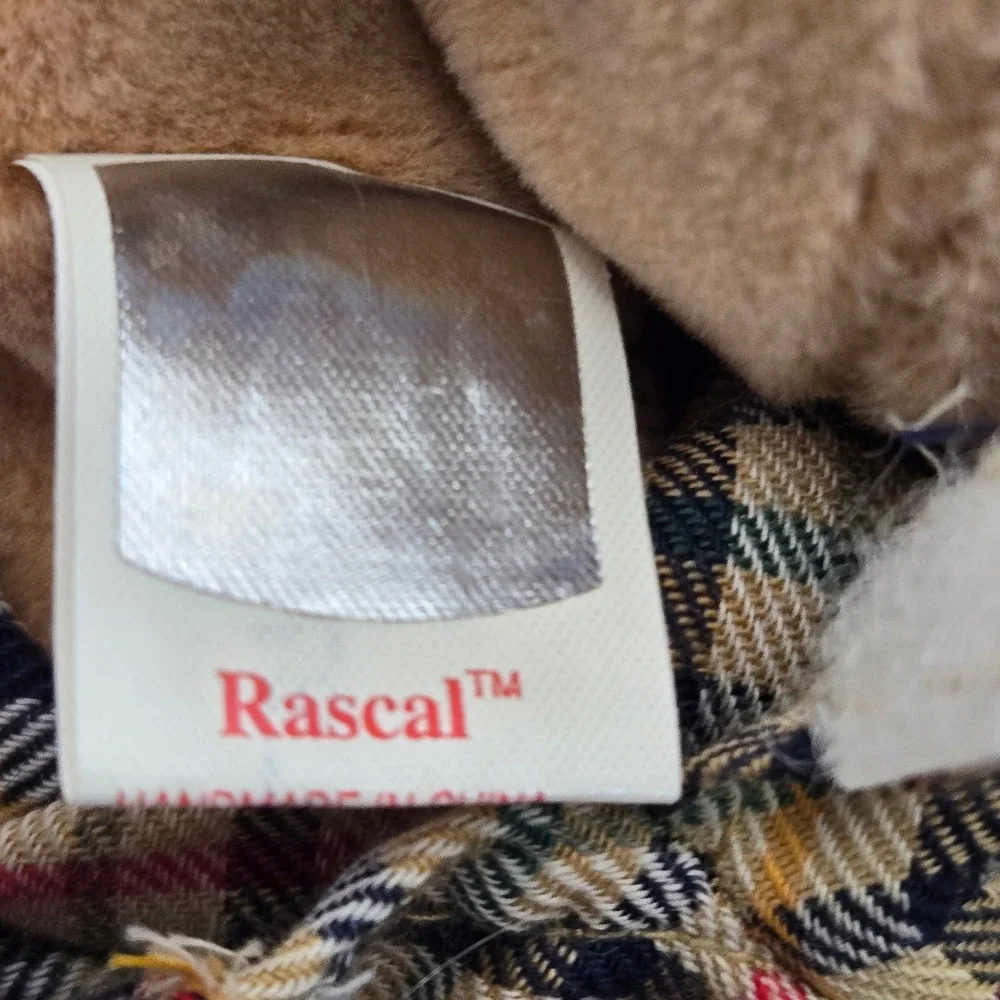 Ty Kids Rascal With Covered Tag Beanie Plush Doll Plaid Shorts Vintage 2000